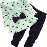 Cabucale 2PCS Little Girls Long Sleeve Pant Set Top and Leggings Baby Clothing Kids Toddler Children Tops Outfits